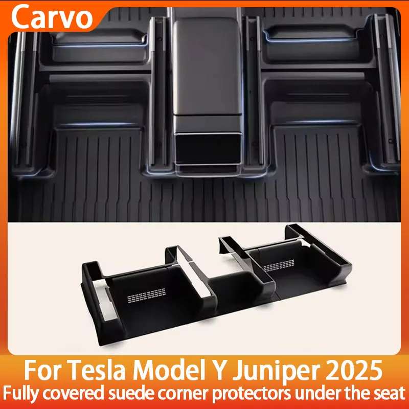 

For Tesla ModelY Juniper 2025+ TPE Under Seat Corner Guard Seat Slide Rails Protector Cover Anti-Kick Decor Flocking Accessories
