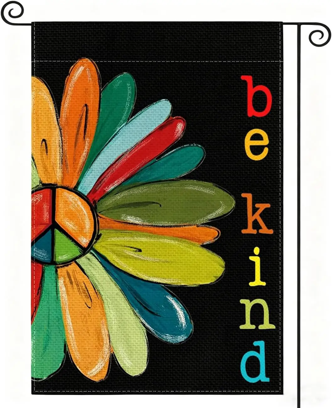Be Kind Garden Flag 12 X 18 Inch, Colorful Daisy, Peace Yard Decor bbp