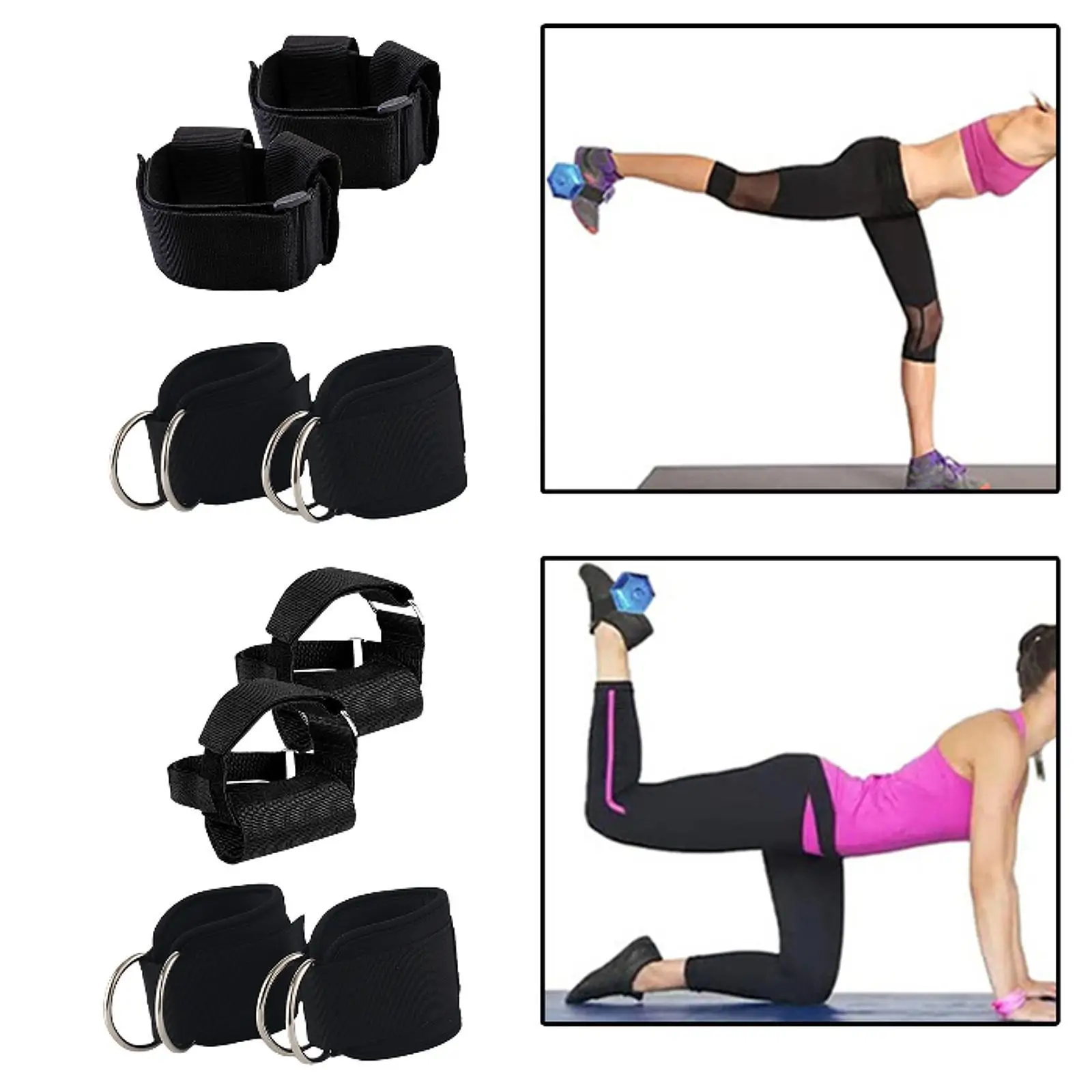 2Pcs Dumbbell Ankle Strap Tibialis Trainer Legs Straps Dumbbell Attachment