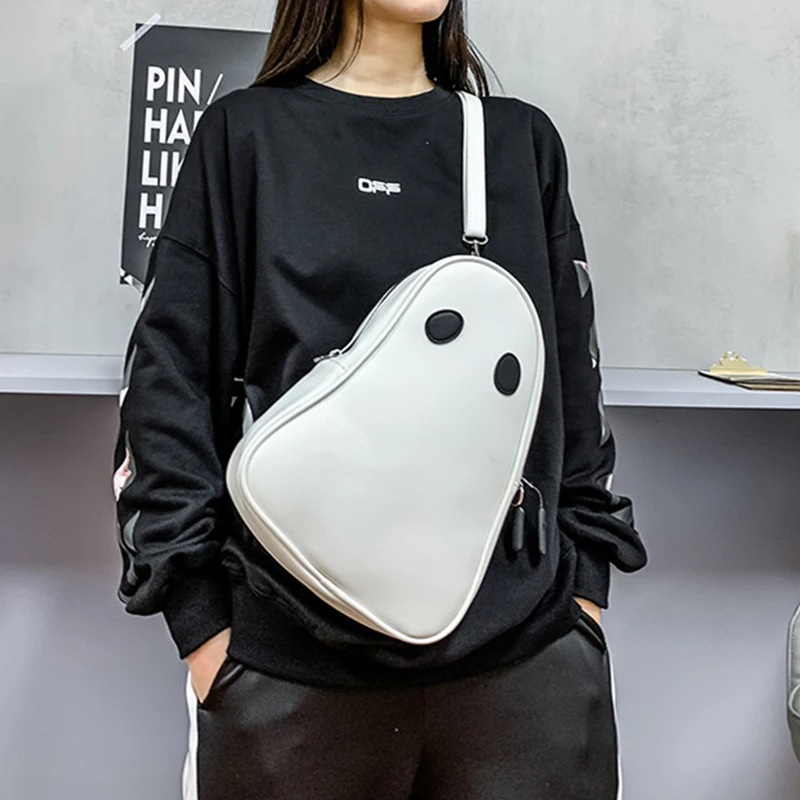 Halloween Cartoon Ghost Pu Leather Shoulder Crossbody Bags For Female Tote Women Girls Crossbody Bags With Long Detachable Strap