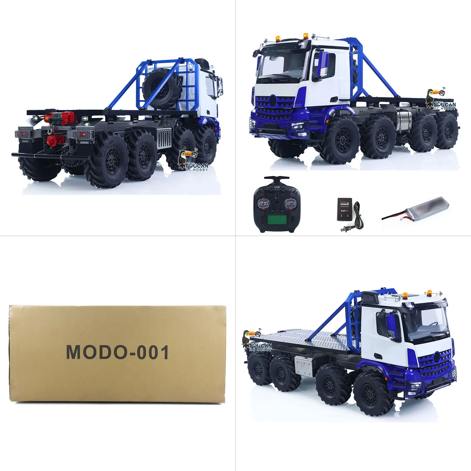 

Toys 1/14 8X8 RC Rock Crawler Cars BZ 3363 Radio Control Off Road Flatbed Truck Model Axle Locks Flowing Water Light Rear Winch