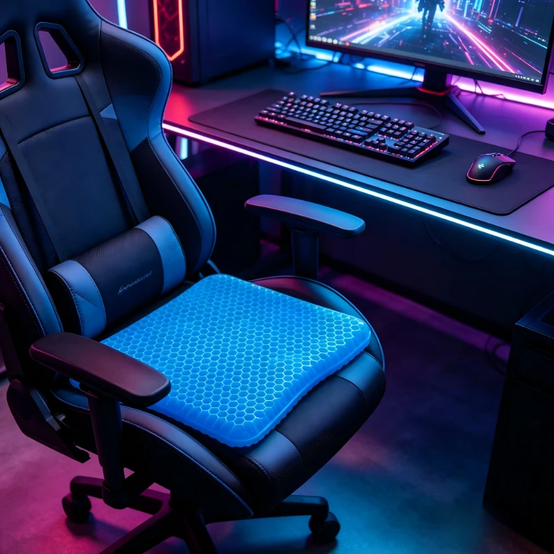 Ergonomisches Wabengel-Sitzkissen 2 Stück Blau, Atmungsaktives Kühlkissen, Druckentlastungskissen für Büro- und Autositze