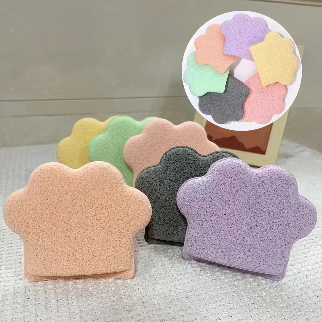 Esponja Facial de pata de gato, almohadillas de limpieza Facial, guante reutilizable, esponja de baño, almohadillas exfoliantes de burbujas, herramientas de maquillaje de limpieza profunda, 1 ud.