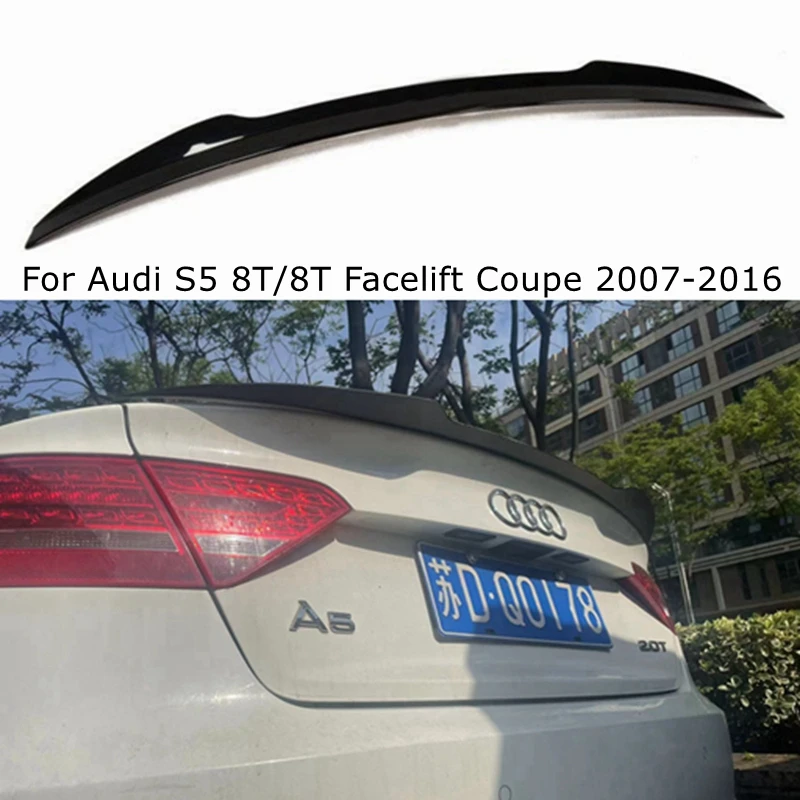 FOR Audi A5 S5 8T/8T Facelift Coupe 2007-2016 ABS black Rear Spoiler Trunk wing