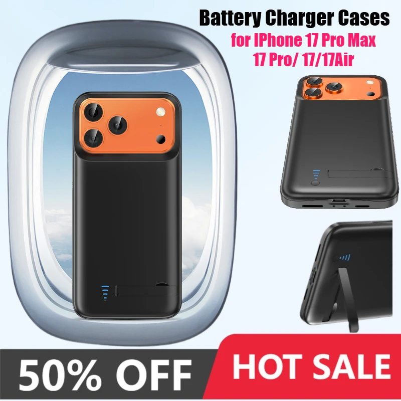 

New Power Case for IPhone 17 Pro 17 Pro Max 17Air 17 Battery Charger Cases Charging Portable Power Bank 5000mAh/6000mAh