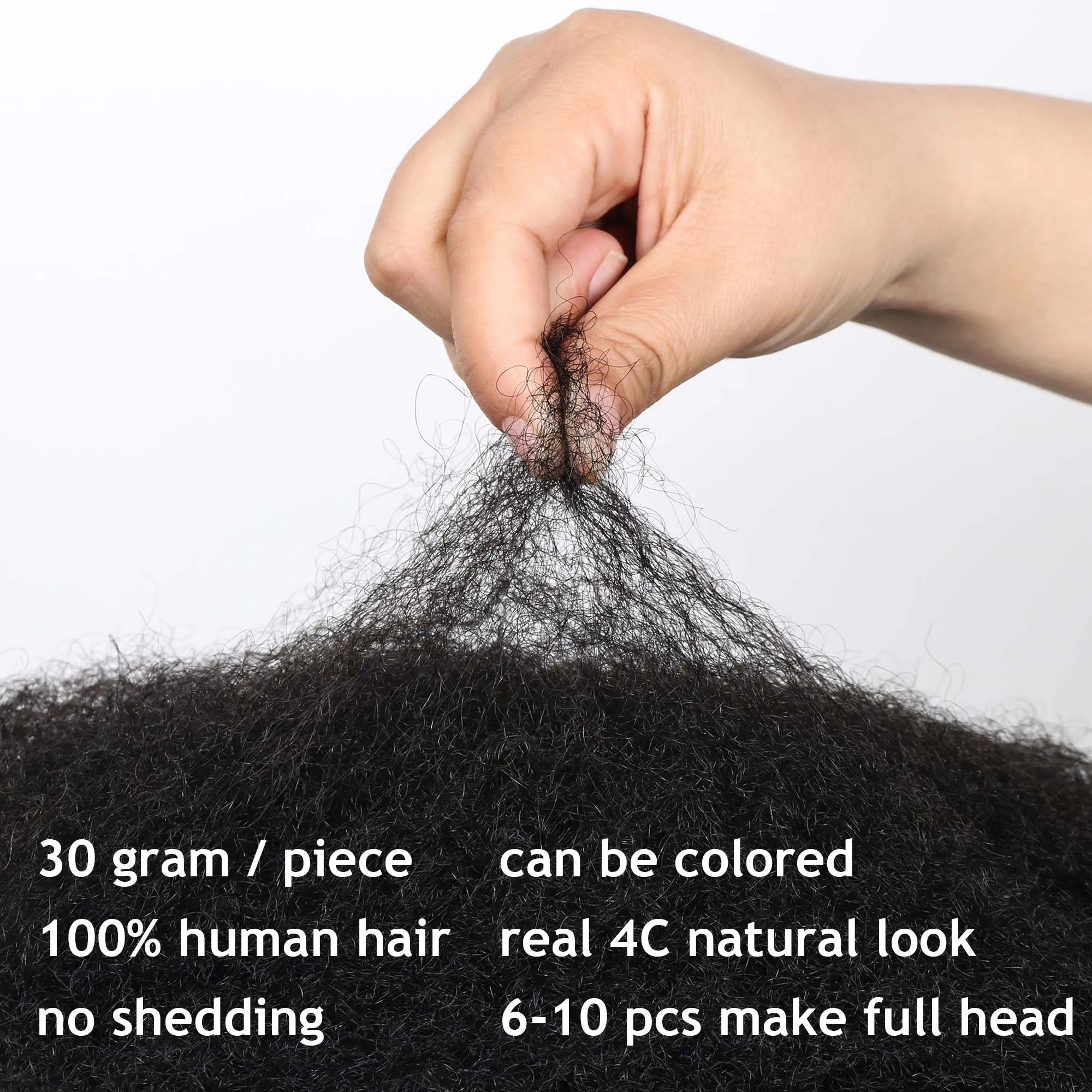 2 Pcs 60gram Afro Kinky Hair Extension Afro Kinky Curly 100% Human Hair Bulk For Braiding Twists Hair For Micro Twist