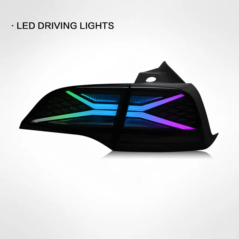 مناسبة لمجموعة الضوء الخلفي Tesla Model 3 Y المعدلة RGB Symphony LED ضوء الجري إشارة الانعطاف المائية #2
