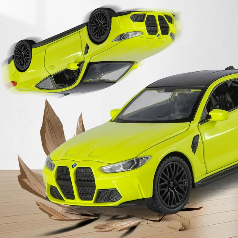 1:32 BMW M4 voiture de sport Simulation alliage modèle de voiture en métal modèle son et lumière retirer pour garçon jouet voiture cadeau