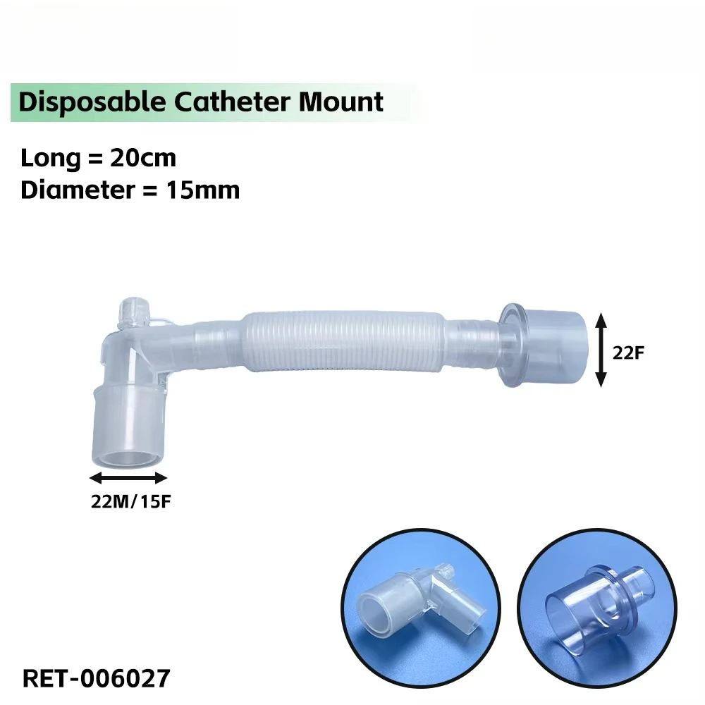 Disposable Catheter Mount with Corrugate Tube 22M 22F 15M 15F Extention  Breathing Circuit Tube