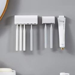 1 Pcs Punch-free Wall-mounted Toothbrush Holder Toothpaste Holder Toothpaste Storage Rack Bath Organizer Bathroom Accessories