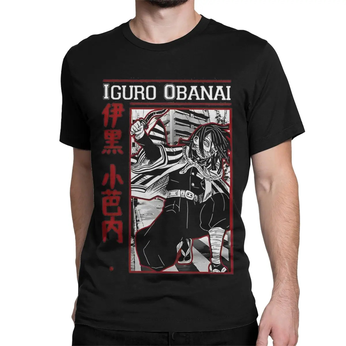 Demon Slayers Obanai Iguro Anime T-Shirt for Men Women Fashion Cotton Tee Shirt Crew Neck Short Sleeve T Shirts Summer Clothes