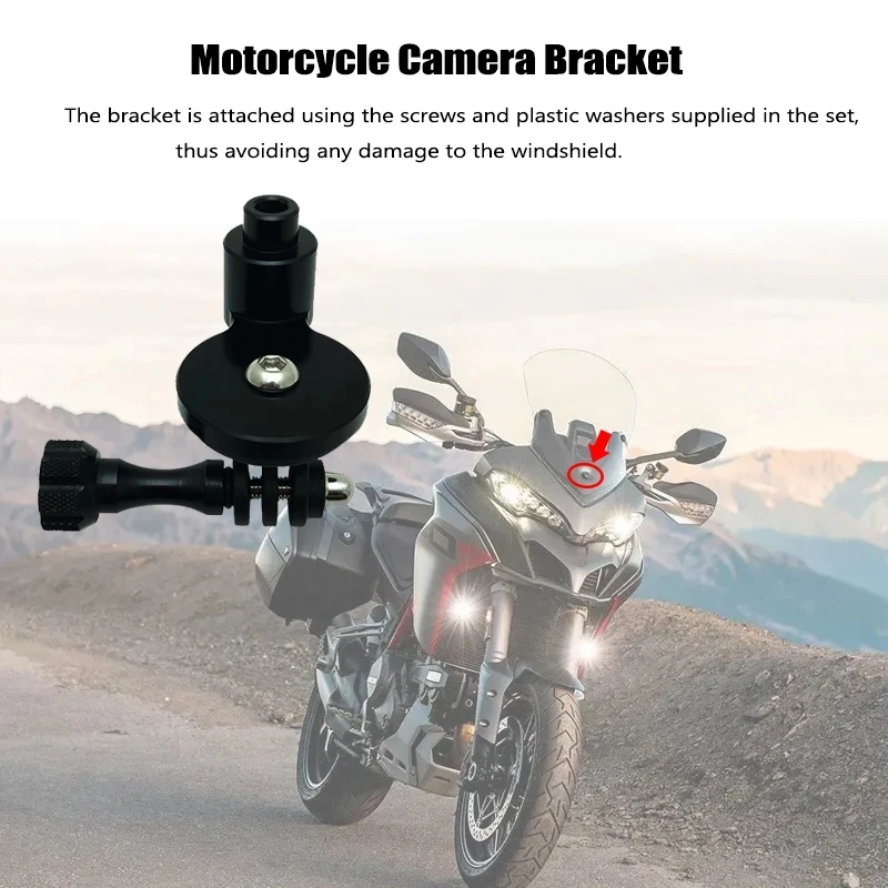 Fit For DUCATI Multistrada 950 S 1200 1260 2015-2021 2019 2020 Motorcycle Windscreen Recorder holder Stable Safe Camera Bracket