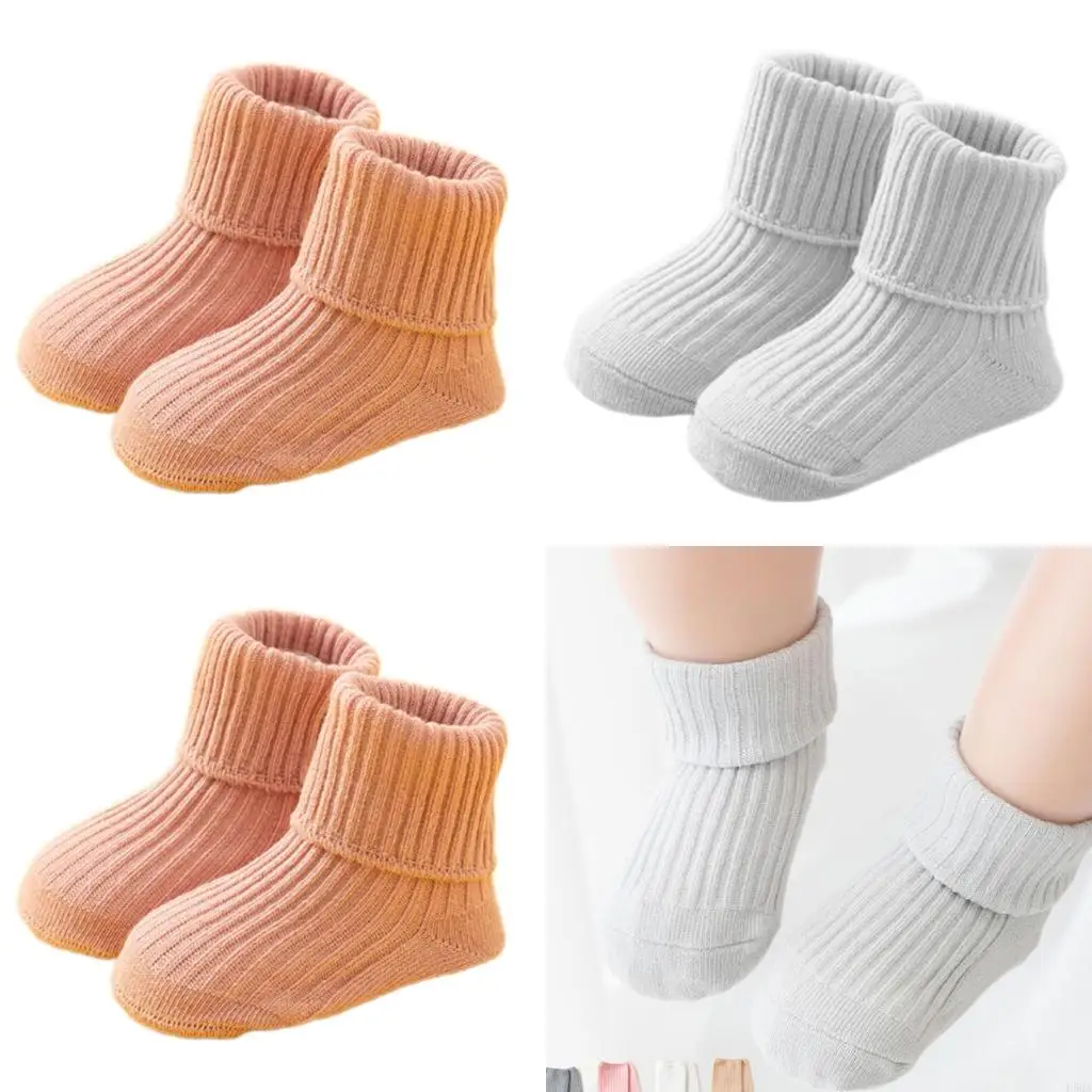 

D5QA Calf Length Baby Socks Anti Skid Design Floor Socks For Cold Floors And Daily Comfort Spring and Autumn 2025