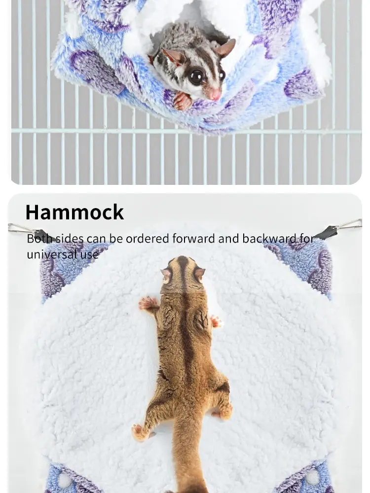 Hamster Hängematte Kleine Haustier Hängen Bett Doppel Warme Verdickte Honeybug Fliegende Eichhörnchen Meerschweinchen Hängematte Haustier Käfig Zubehör – Detail 6