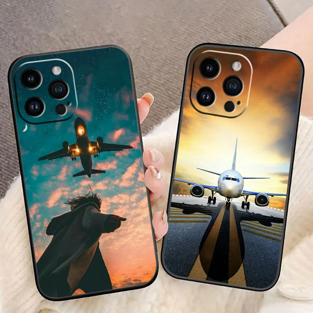 

Travel Plane Airplane Cover Phone Case For iphone Apple 17 AIR 16E 16 15 14 13 12 11 Pro XR Max 8 7 Plus TPU Case Funda Shell