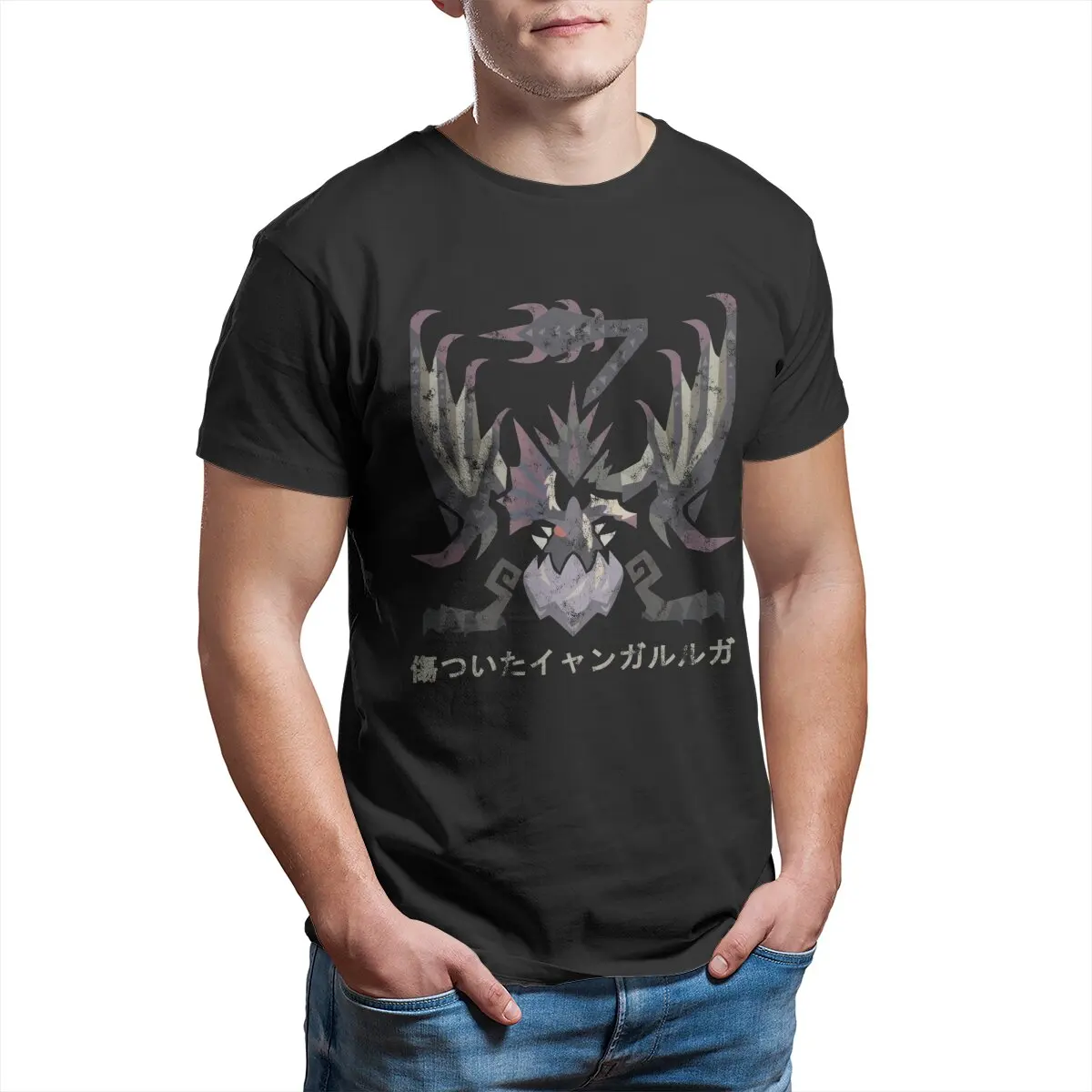 

Monster Hunter World Iceborne Scarred Yian Garuga Kanji Unisex T-Shirt for Men Cotton Vintage plus size Tee Shirt Clothes