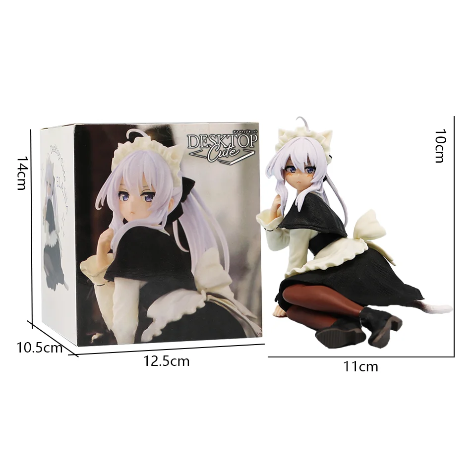 NEW 10cm The Journey Of Elaina Elaina Sitting Reading Anime Girl Figure Model Statue Boys Collection Desktop Decoration Ornament