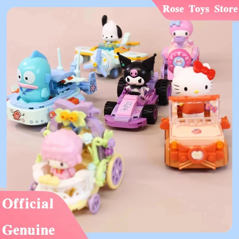 

Sanrio Kuromi Melody Mystery box Сюрприз Маленький Флот Строительный блок Автомобильная головоломка Сборка Игрушка Настольный орнамент Подарок для девочек