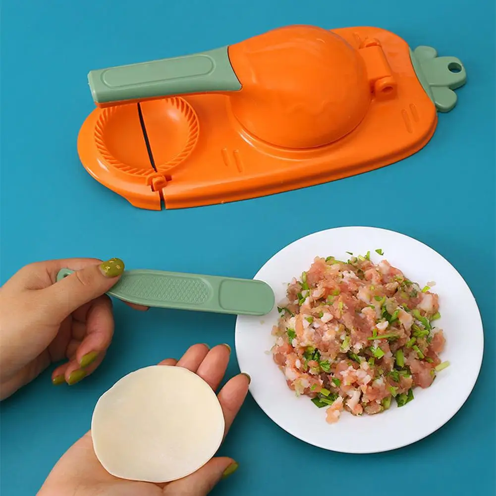 2 In 1 Creative Dumpling Maker DIY Dumpling Skin Modeling Maker Dumpling Wrappers Mould Kitchen Baking Pastry Tool