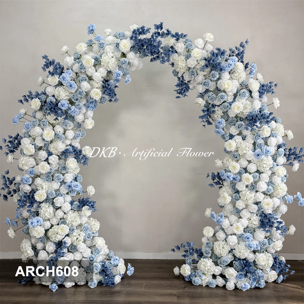 Wedding Decorative Mixed Rose Silk Artificial Flower Arch High Quality Realistic Floral Arch For Events Background Decoration