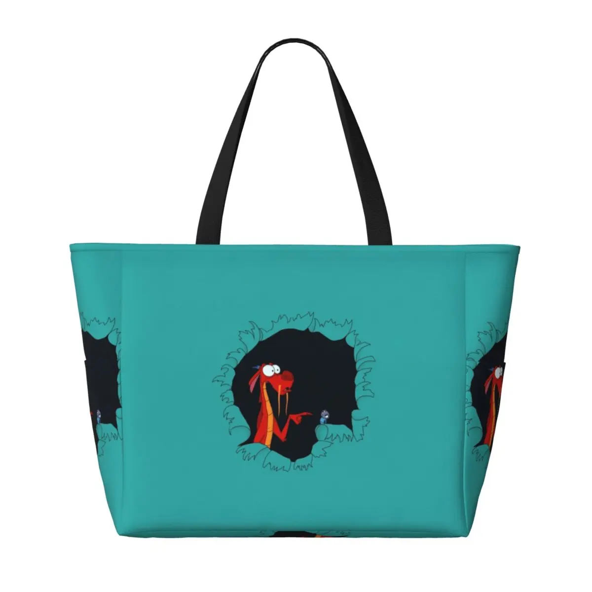 Mushu Dari Mulan Beach Tote Bag Sport Gym Yoga Duffle Tas Tote Besar Tas Travel Wanita Tas Kebugaran