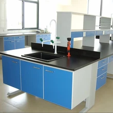 Hot Selling Lab Furniture Laboratory Metal Bench With Wood Cabinet For School