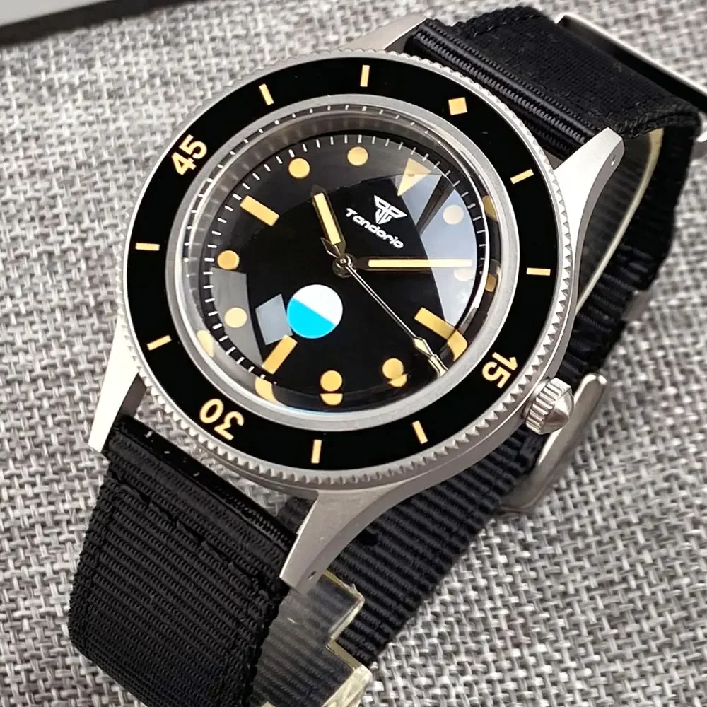 

50-Fathoms Tandorio 40mm 20ATM Waterproof Sapphire Glass NH35A Retro Automatic Vintage Men Watch Luminous 120 clicks Bezel