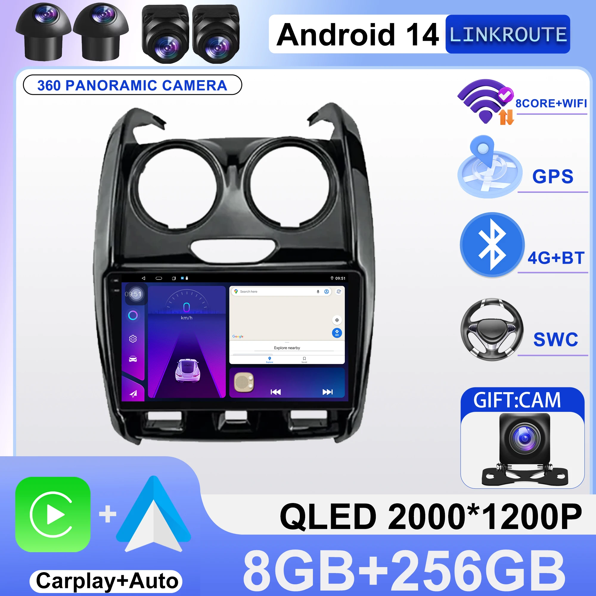 

car android 14 For Renault Duster 2015 2016 2017 2018 2019 2020 Lada Largus 2021 Multimedia Car Navigation Autoradio 7862CPU