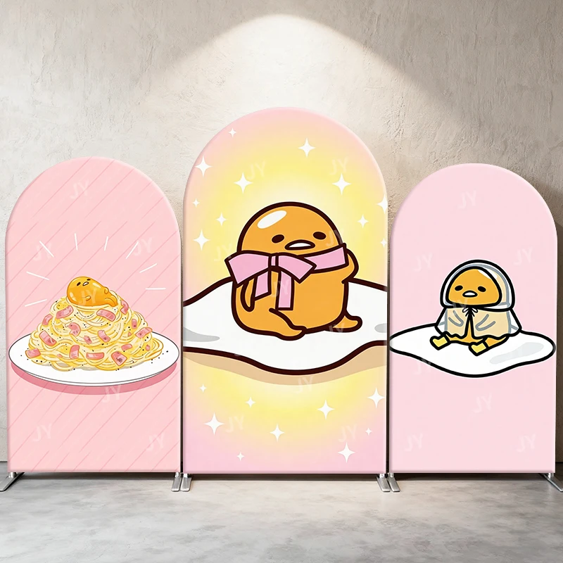 

Gudetama Pink Sweet Food Theme Arch Backdrop Cover Cute Cartoon Scene For Kids Birthday Baby Shower Photo Booth Decor Background