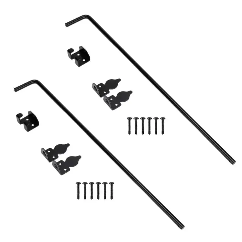 652F 24in Gate Drop Rod Bolt Metal 2 Piece Set for Yard Fence Entry