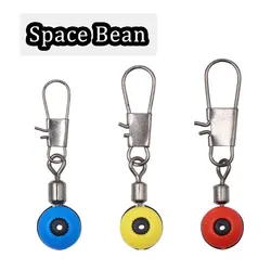 30pcs Sea Fishing Accessories Space Beans With Hook Snap Bearing Rolling Swivels For Feeder Carp Fishing Rig Connector Tackle