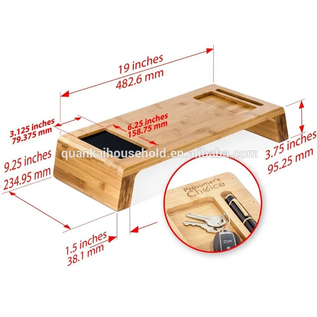 مكتب كمبيوتر من الخيزران الطبيعي مع منظم سطح المكتب #1
