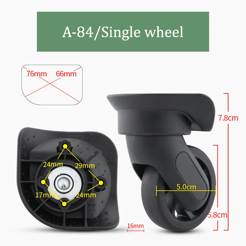 For Hongsheng A-84 Universal Luggage Spinner Wheel Repair Kit Replacement Caster Wheels For Suitcase Trolley with 360° Swivel