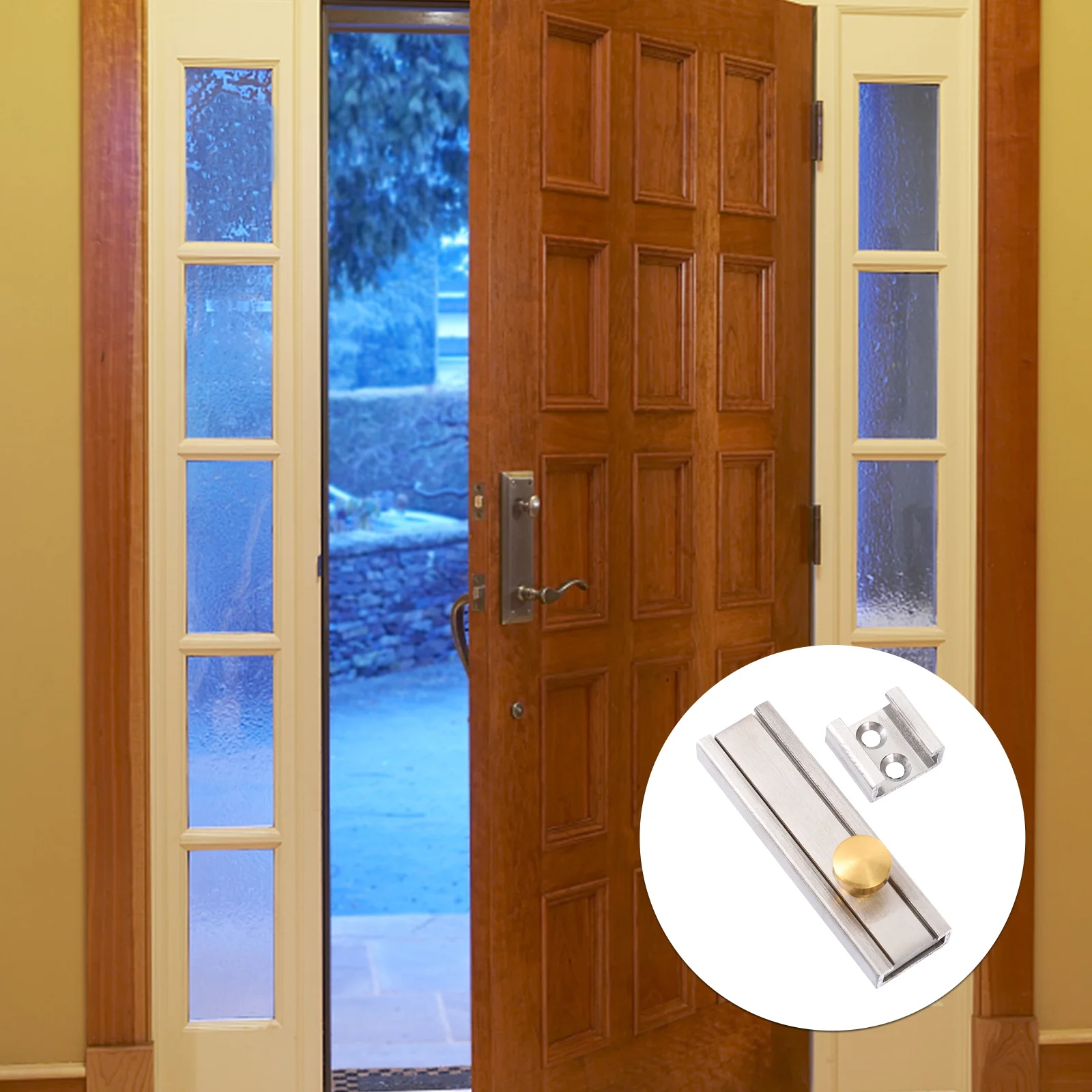 

1Set Premium Stainless Door Latch Antitheft Lock Heavyduty Home Bathroom Security Stainless Door Latch Anti-Theft Lock