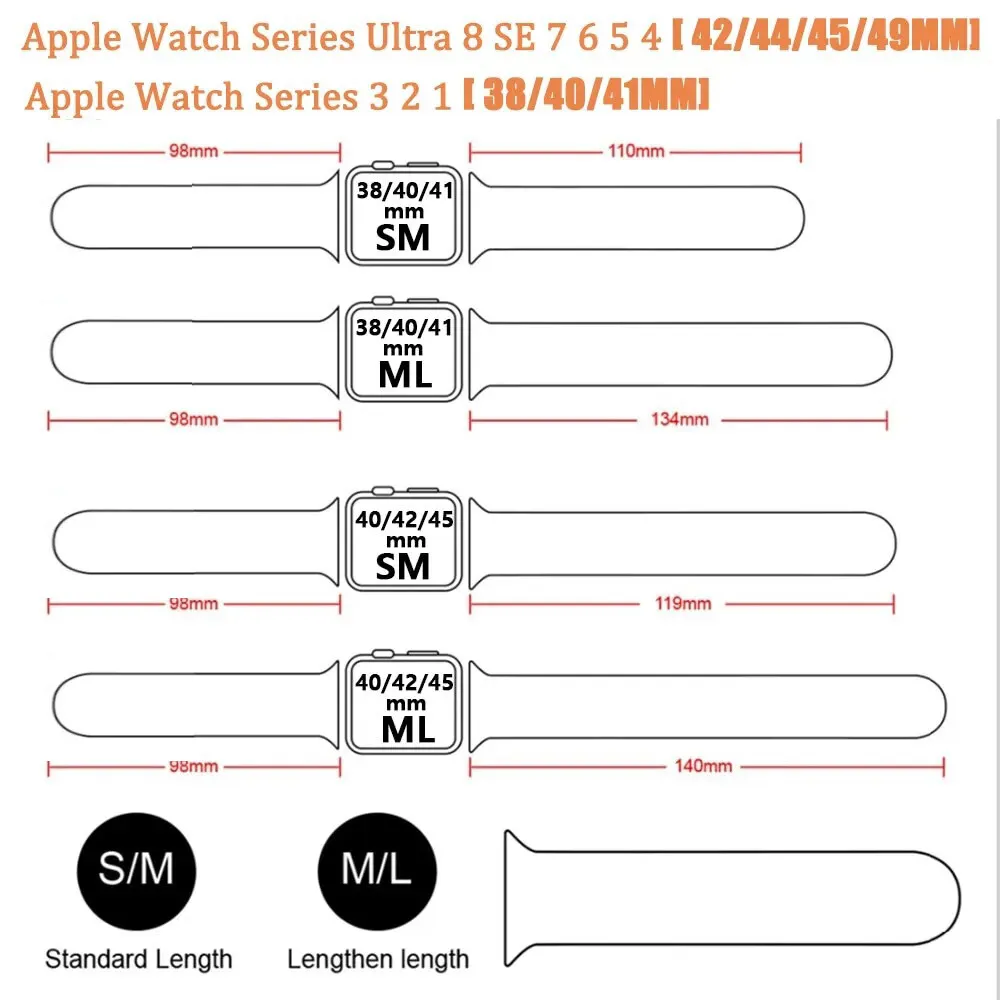 Silicone Strap For Apple Watch band 44mm 45mm 41mm 49mm 40mm 42mm 46mm Sport Bracelet iWatch Series 10 9 Ultra 2 8 7 SE 6 5 4