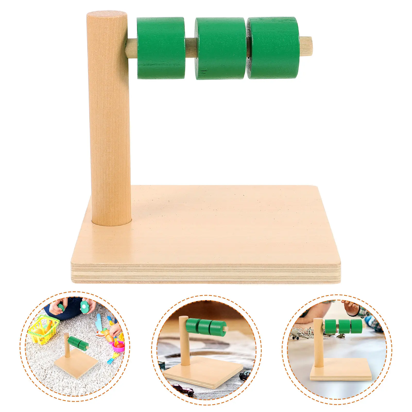 

Монтессори-диски на деревянной горизонтальной подставке для раннего развития - обучающий набор для дошкольников