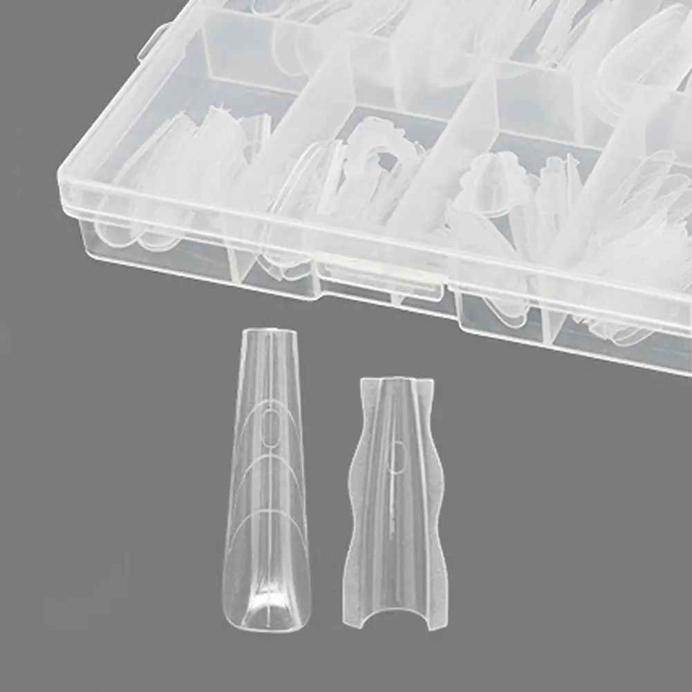 جديد ساندويتش أشكال أظافر مزدوجة 180 قطعة 15 حجم جديد 2025 ملحقات-أشكال مزدوجة نعش اللوز أشكال أظافر مانيكير قالب علوي قالب سفلي