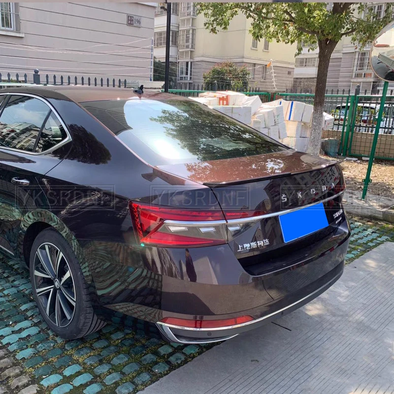 Dla Skoda Superb 2016-2019 Wysokiej jakości kolor podkładu Zewnętrzny tylny spojler Ogon bagażnika Dekoracja skrzydła Stylizacja samochodu — zdjęcie 3