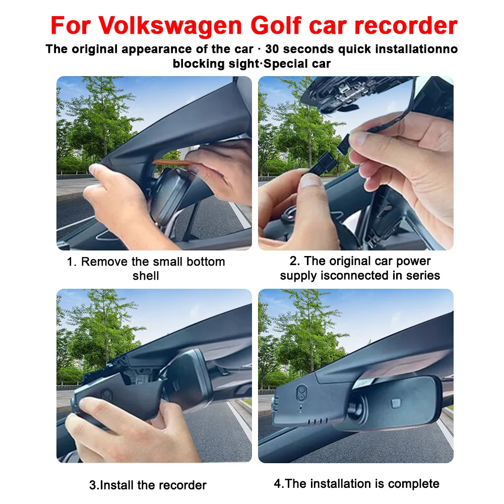 Cámara de salpicadero DVR para coche, dispositivo de grabación con WiFi, 4K, HD, para Volkswagen, VW, Tiguan, mk2, Touran, Tayron, Passat B8, CC,