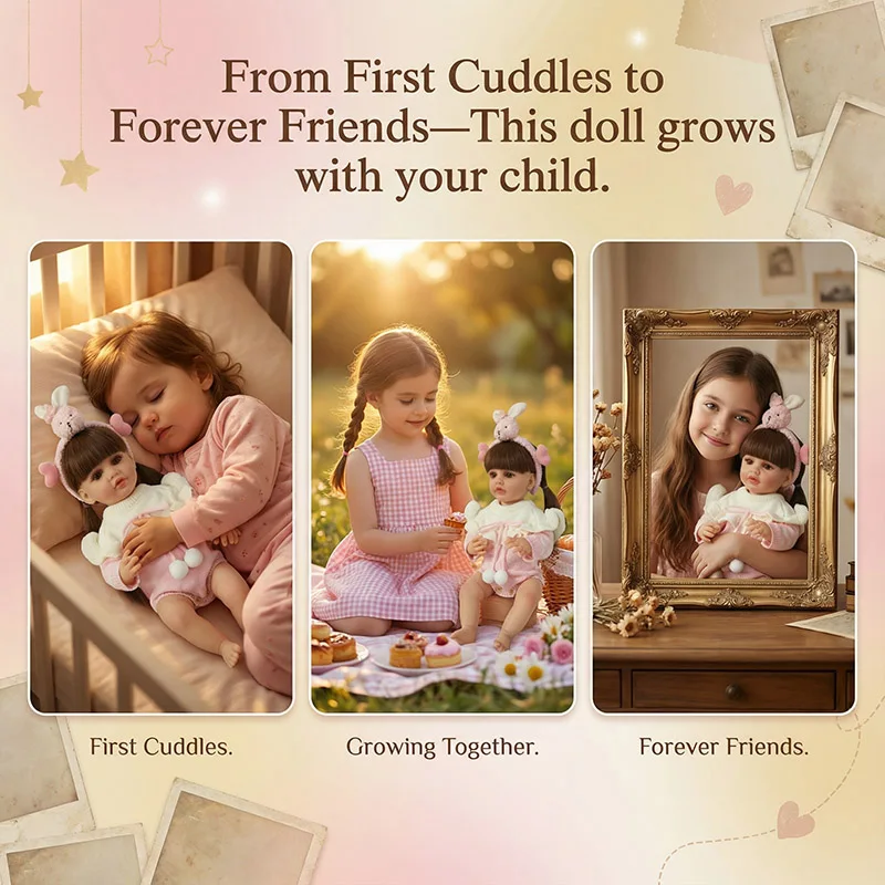 22 Zoll 55 cm Prinzessin Mädchen Betty Vollvinylkörper Neugeborene Puppe mit langen Haaren