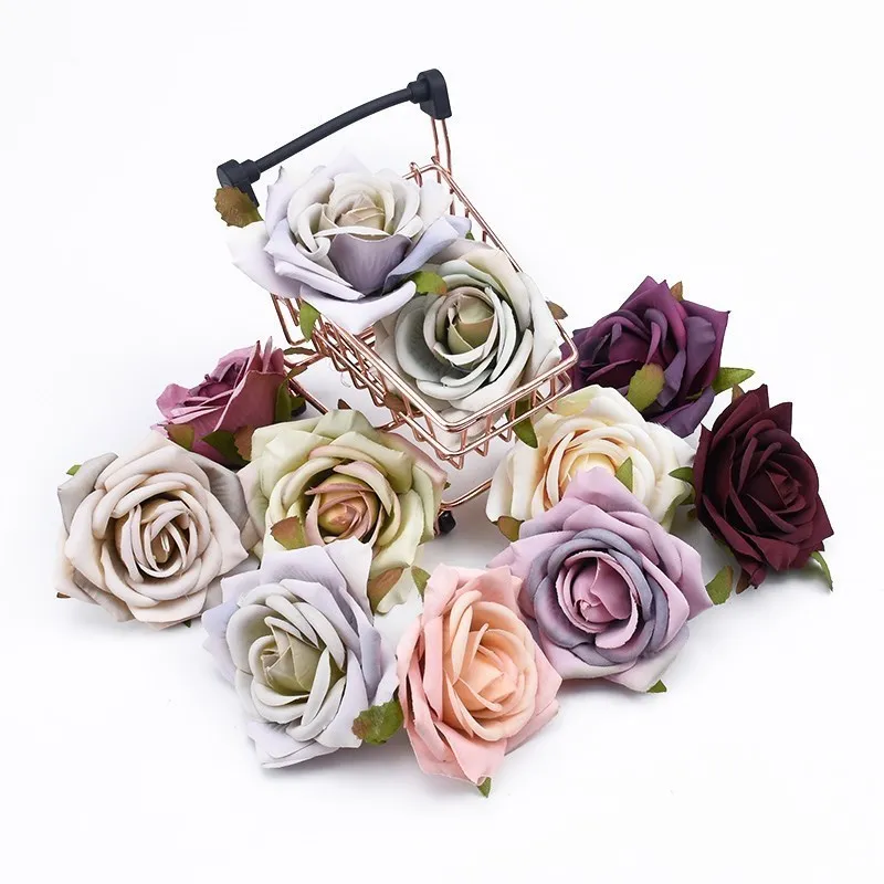 5/10 Stück 8 cm europäische Rosen Kopf Hochzeit dekorative Blumen Wand Braut Zubehör Ausverkauf künstliche Blumen Großhandel – Detail 11