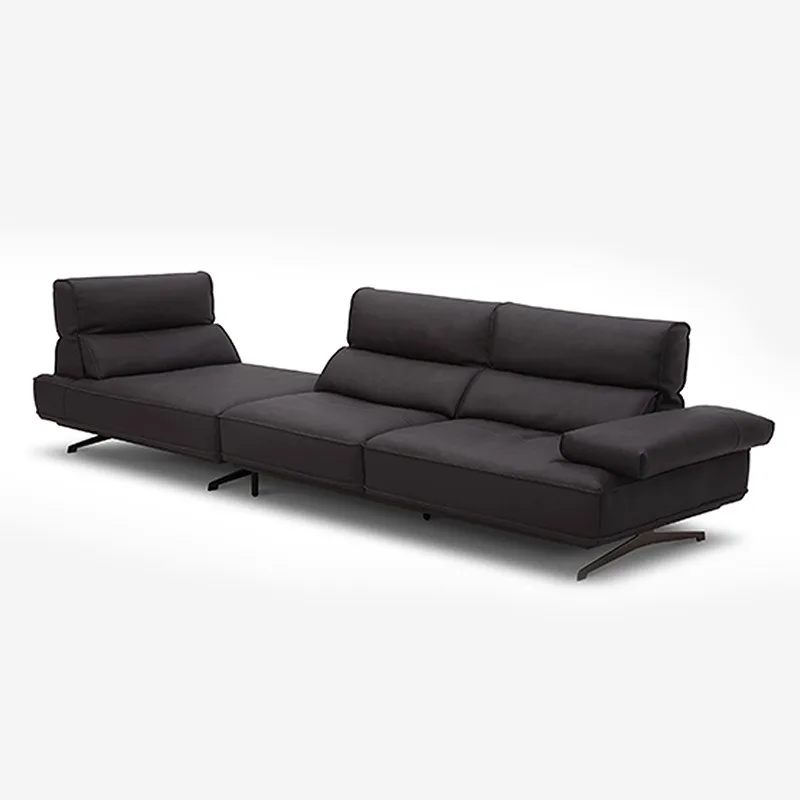 Sofa Milan, straight row horizontal hall real cowhide sofa