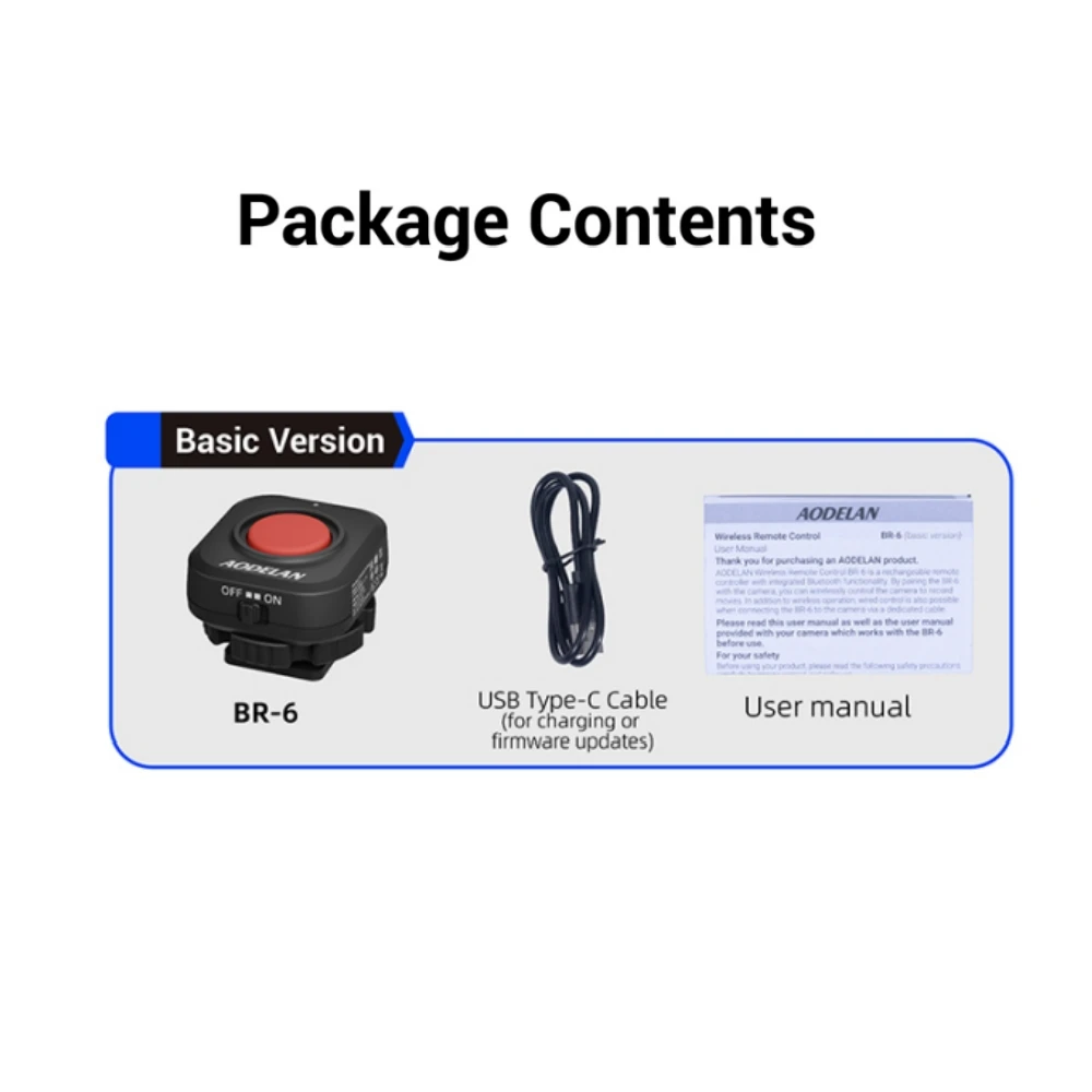 AODELAN BR6 Wireless Bluetooth Camera Remote Video Record Moive