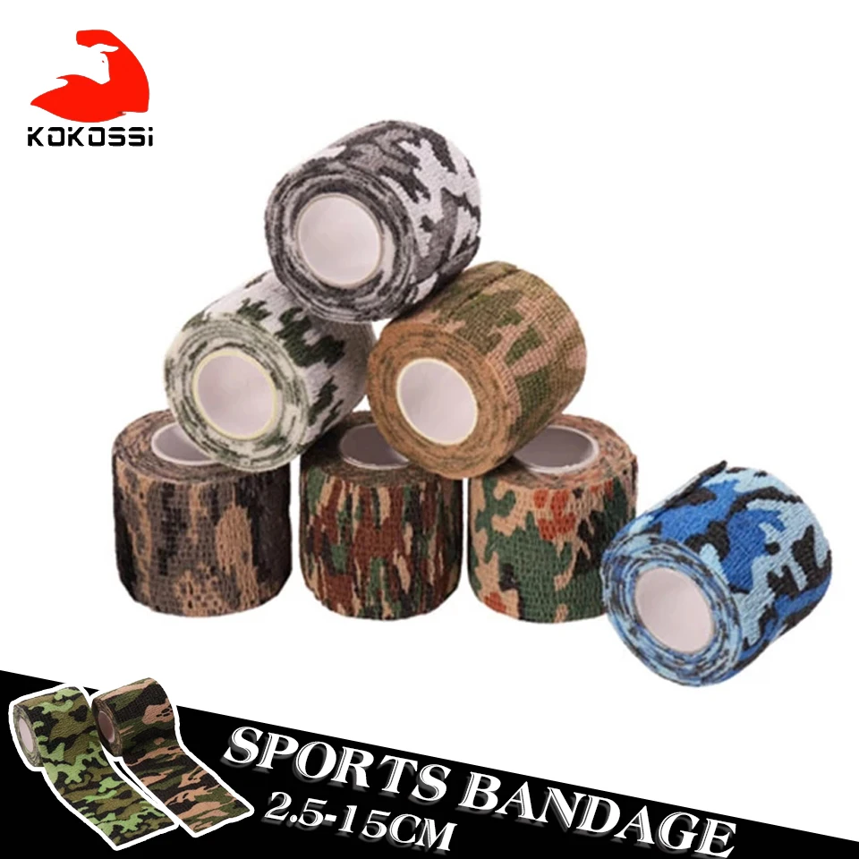 4.5m Camouflage Elastic Wrap Tape Hunt Disguise Elastoplast Self Adhesive Sports Protector Knee Finger Ankle Athletic Bandage