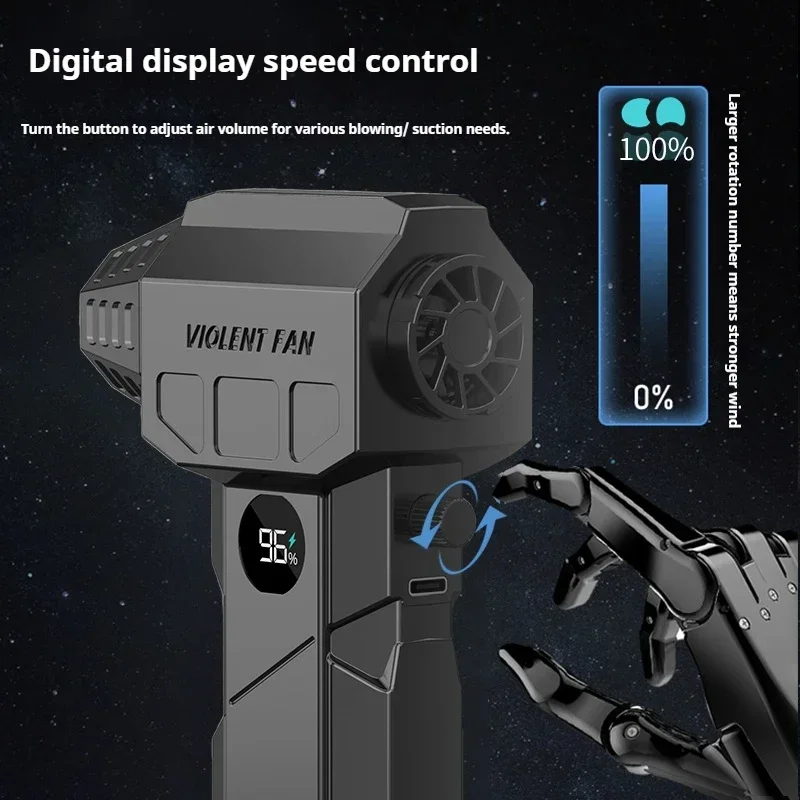 X5Pro Turbo Jet Blowe 990000 giri/min Potente ventilatore d'aria Motore brushless Turbo Fan Velocità del vento 75 m/s 10000 mAh brezza forte