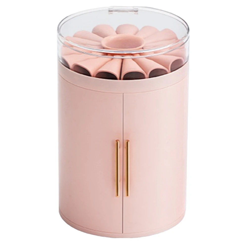 Jewelry Case Jewelry Necklace Double Open Transparent Storage Bin Five Layer Large Capacity Ring Drawer Organizer-Pink