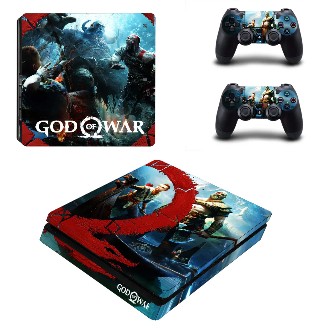 God of War-Autocollant Slim Skin pour console PS4, autocollant en vinyle, housse de protection pour contrôleur