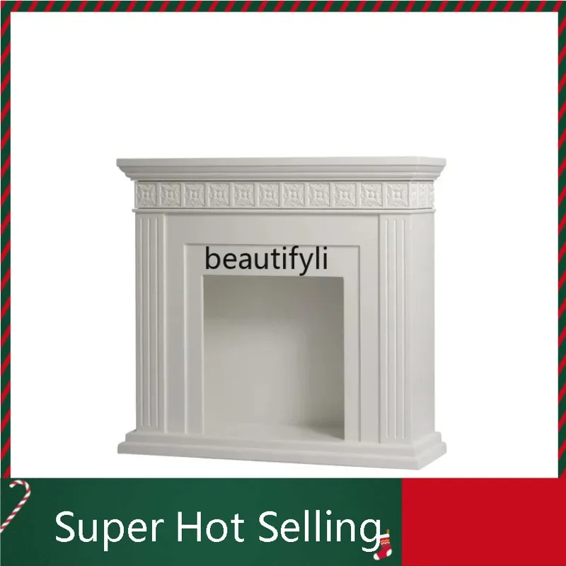 

D071 Medieval ivory white fireplace decorative storage medieval side cabinet