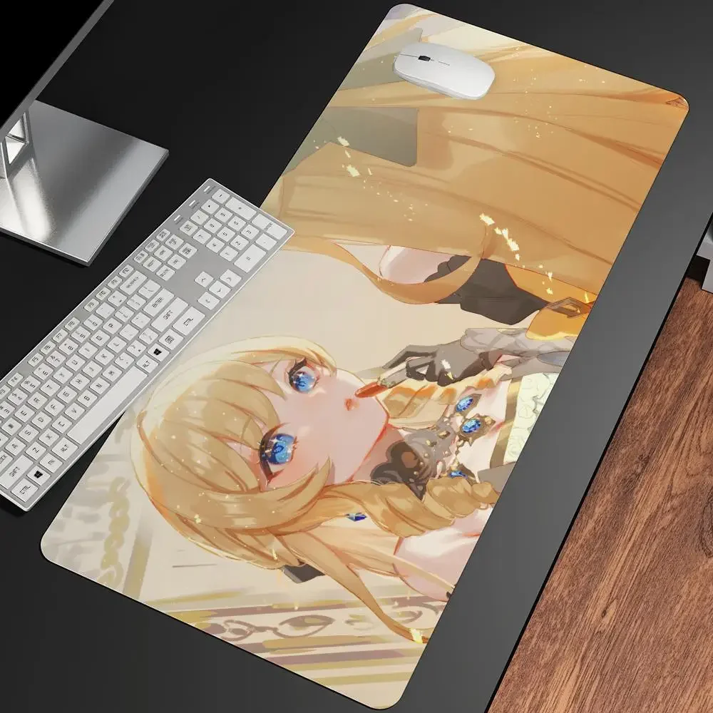 Imagem -03 - Genshin Impacto Navia Mousepad Grande Jogo Mouse Pad Lockedge Engrossado Teclado de Computador Mesa Tapete