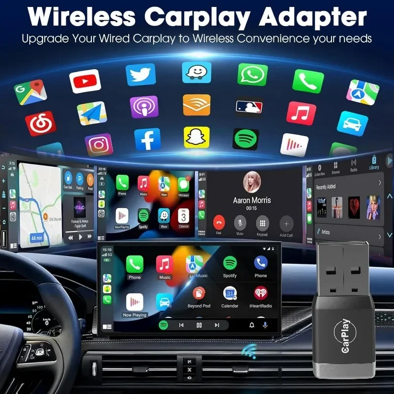 2 in 1 Wireless CarPlay Dongle Wireless Android Auto Adapter AI Smart Box Auto Intelligente Systeme Für Auto Mit Wired CarPlay